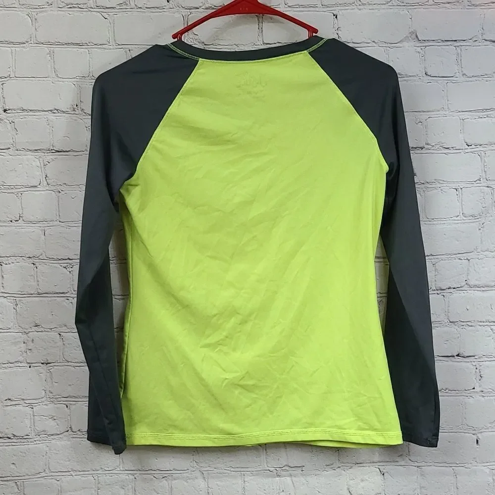 Justice Girls 12 Neon GIVE YOUR ALL Sporty Raglan Athletic Jersey Glitter Shirt
